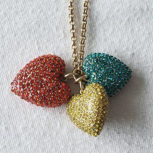 J. Crew 3 Hearts Necklace